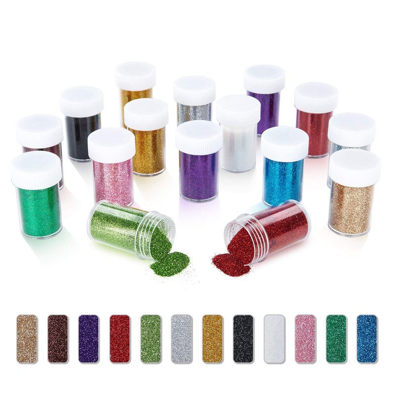 TORC Ultra Fine Glitter Set - 12 Vibrant Colors for Resin Crafts, Nail Art, Slime & Tumbler Decorations | Non-Toxic Body, Face, Hair Glitter | Christmas & Epoxy Projects (Bulk Supplies) - Image 1
